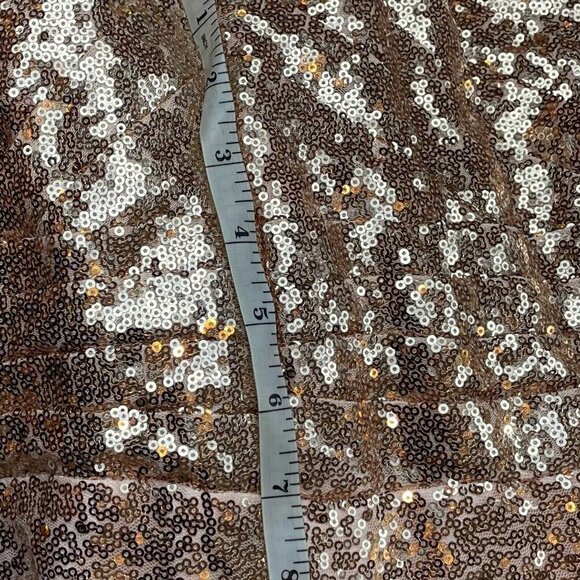 Women's Rose Gold Sequin One-shoulder Gown - Picture 10 of 11